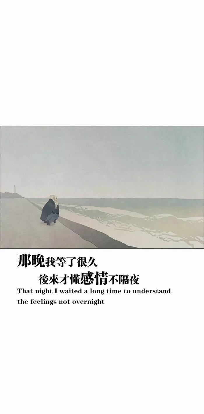 《抖音》那晚我等了很久后来才懂感情不隔夜手机壁纸分享