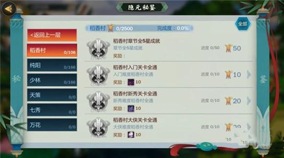 《剑网3：指尖江湖》隐元秘鉴全部成就攻略大全