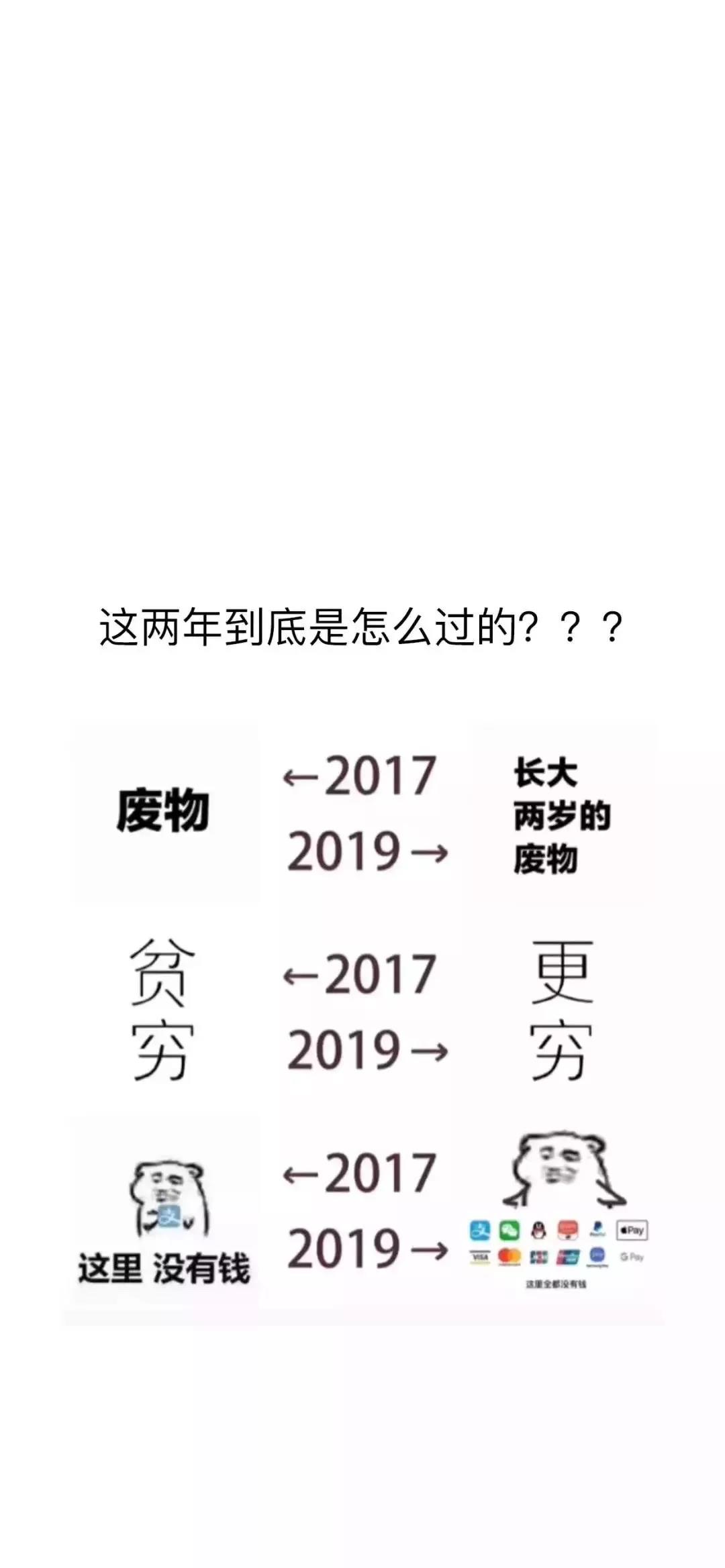 《抖音》2017和2019年这两年到底怎么过的手机壁纸分享