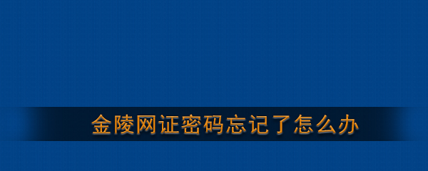 《金陵网证》密码忘记了怎么办