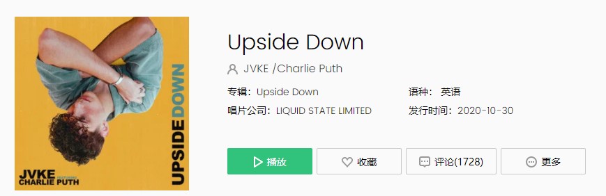 《抖音》Upside Down歌曲完整版在线试听入口