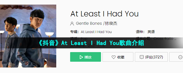 《抖音》At Least I Had You歌曲介绍