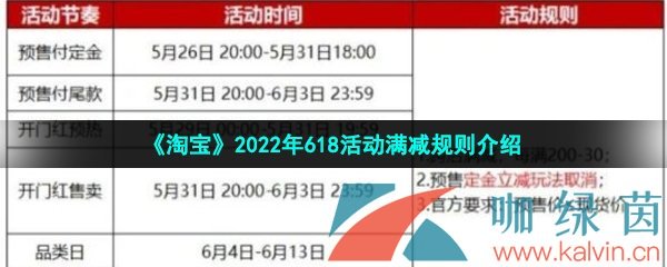 《淘宝》2022年618活动满减规则介绍