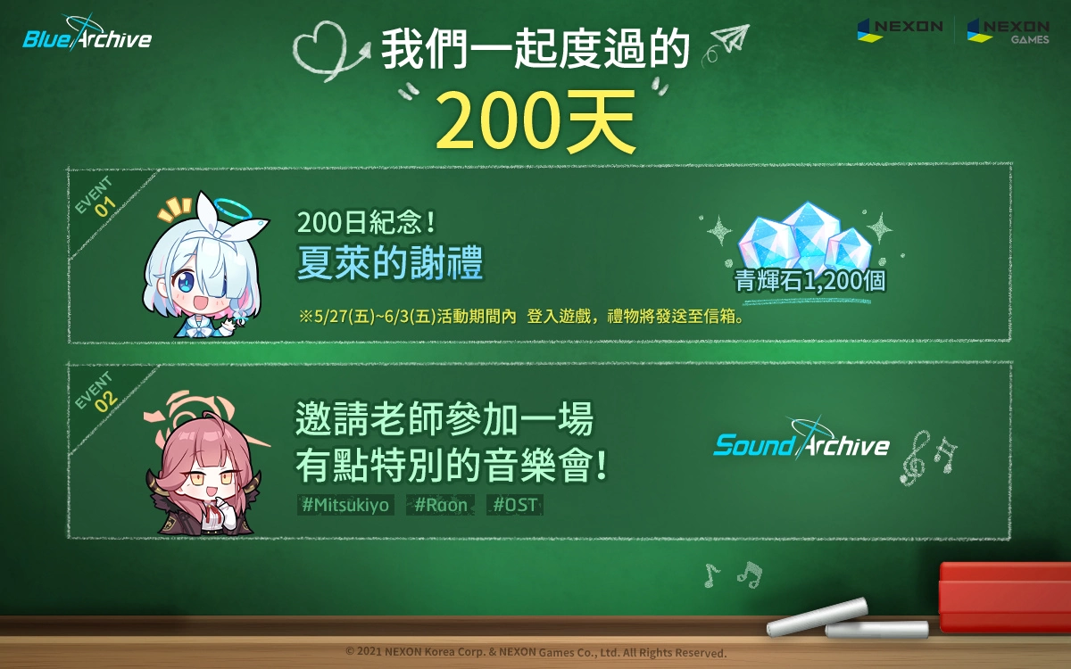 《蔚蓝档案》举办0.5周年&200日纪念、线上音乐会「Sound Archive」！