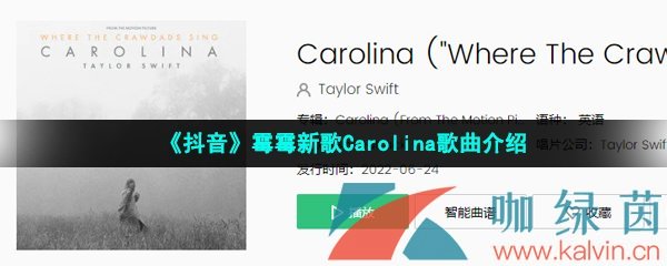 《抖音》霉霉新歌Carolina歌曲介绍