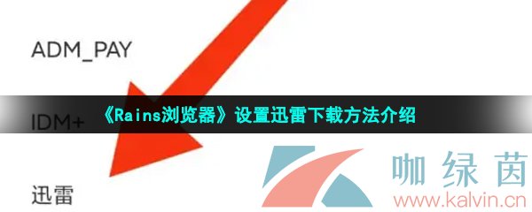 《Rains浏览器》设置迅雷下载方法介绍