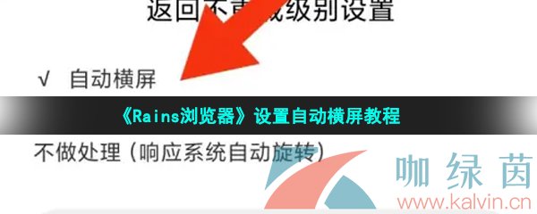 《Rains浏览器》设置自动横屏教程