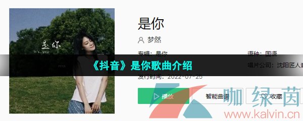 《抖音》是你歌曲介绍