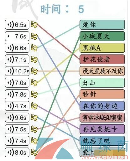 《汉字找茬王》听音连歌曲通关攻略