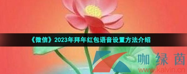 《微信》2023年拜年红包语音设置方法介绍