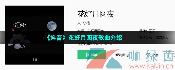 《抖音》花好月圆夜歌曲介绍