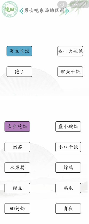 《汉字找茬王》男女吃饭通关攻略