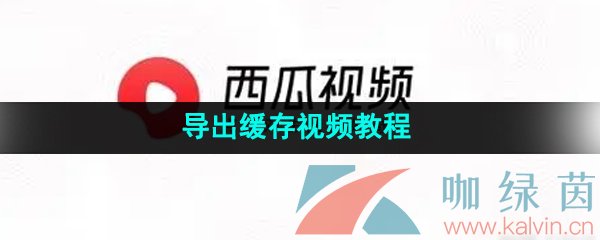 《西瓜视频》导出缓存视频教程