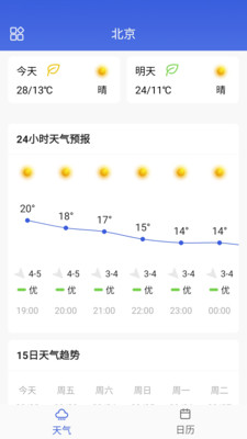 湛蓝天气日历手机软件app截图