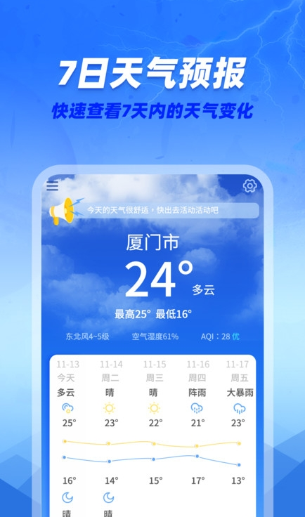 咆哮天气手机软件app截图