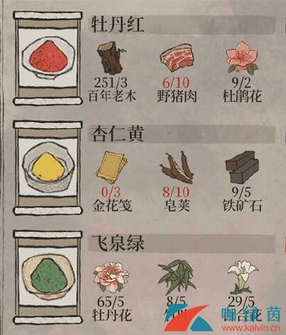 《江南百景图》桃花村颜料兑换攻略